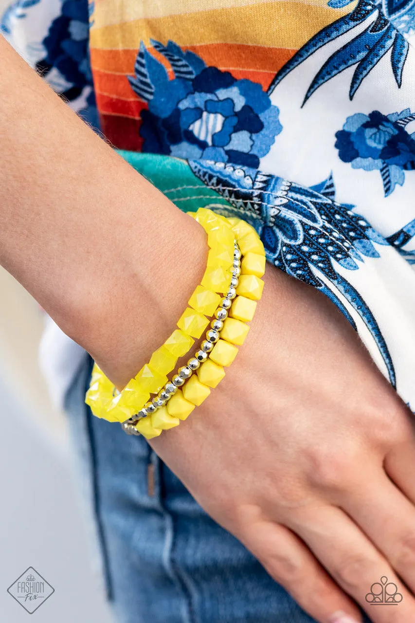 Vacay Vagabond Yellow Paparazzi Bracelet