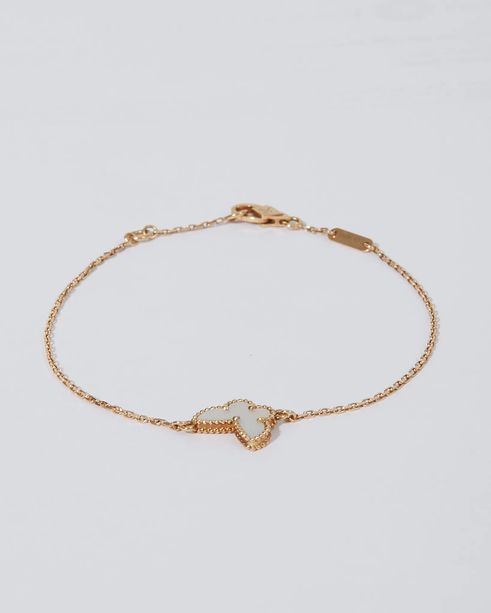 Van Cleef & Arpels Yellow Gold/Mother of Pearl Sweet Alhambra Butterfly Bracelet