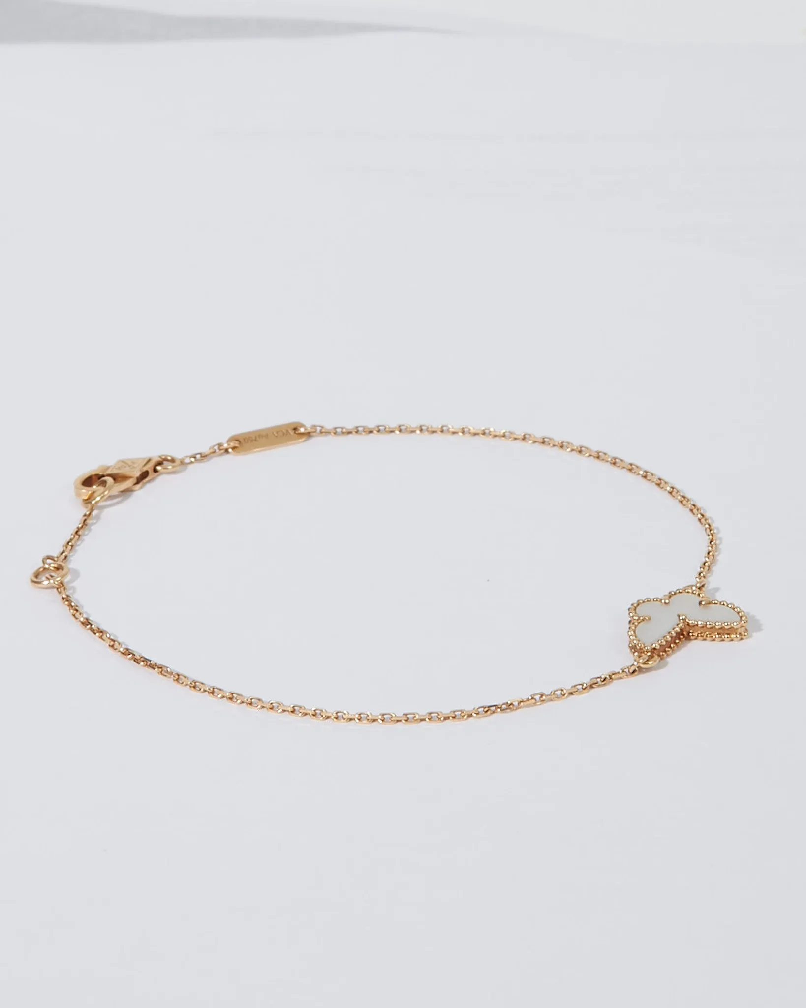 Van Cleef & Arpels Yellow Gold/Mother of Pearl Sweet Alhambra Butterfly Bracelet