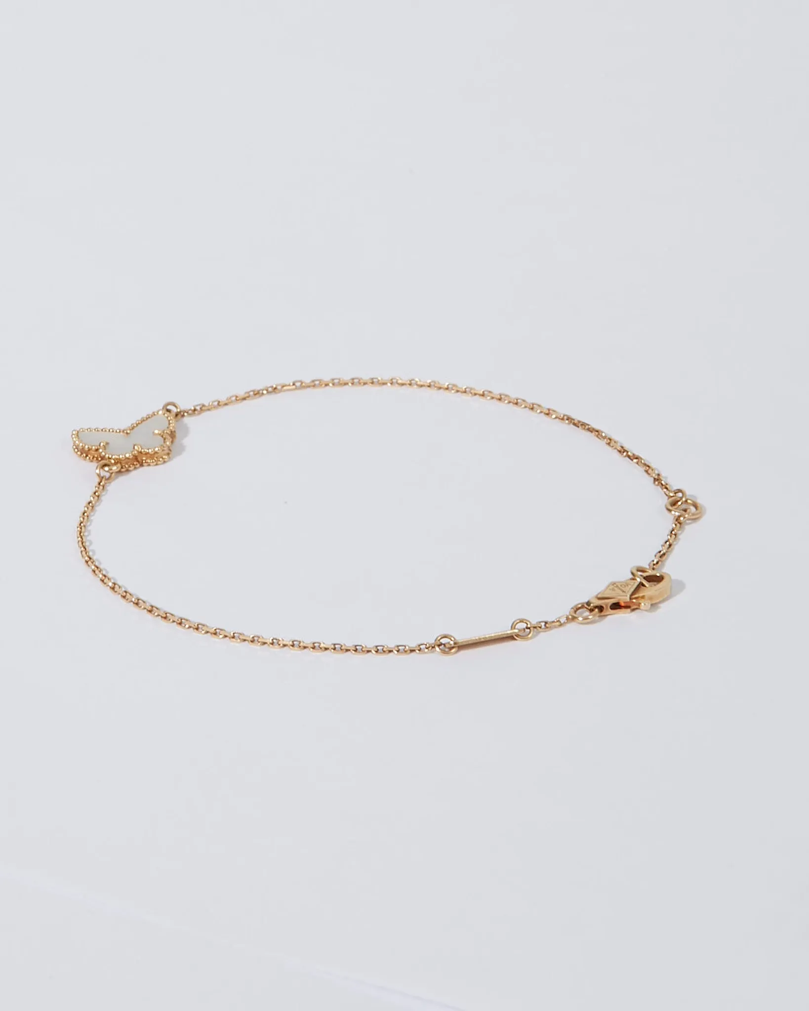 Van Cleef & Arpels Yellow Gold/Mother of Pearl Sweet Alhambra Butterfly Bracelet