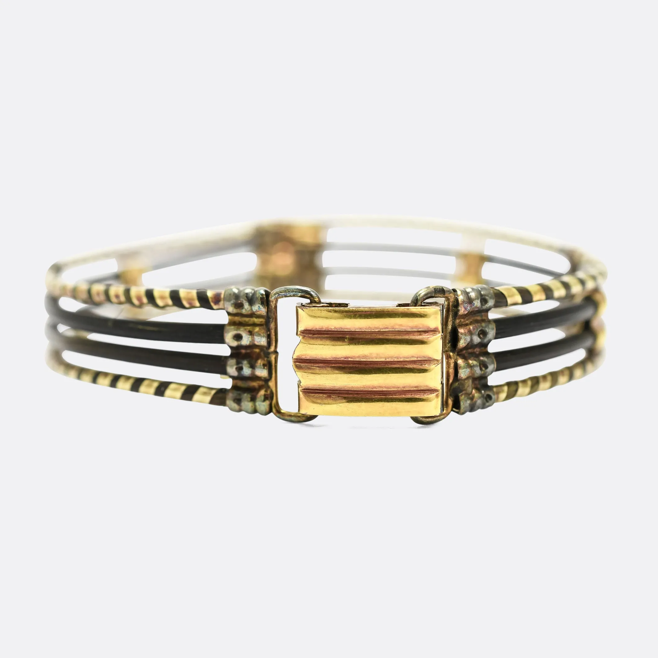 Victorian Gold & Elephant Hair Bangle