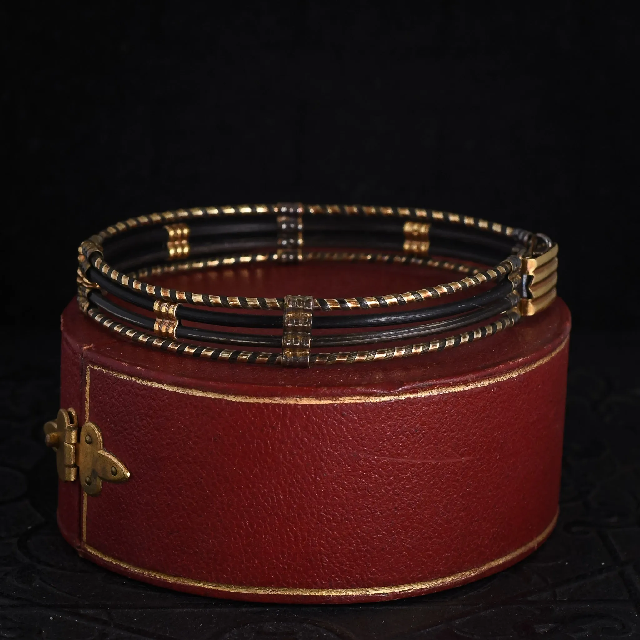 Victorian Gold & Elephant Hair Bangle