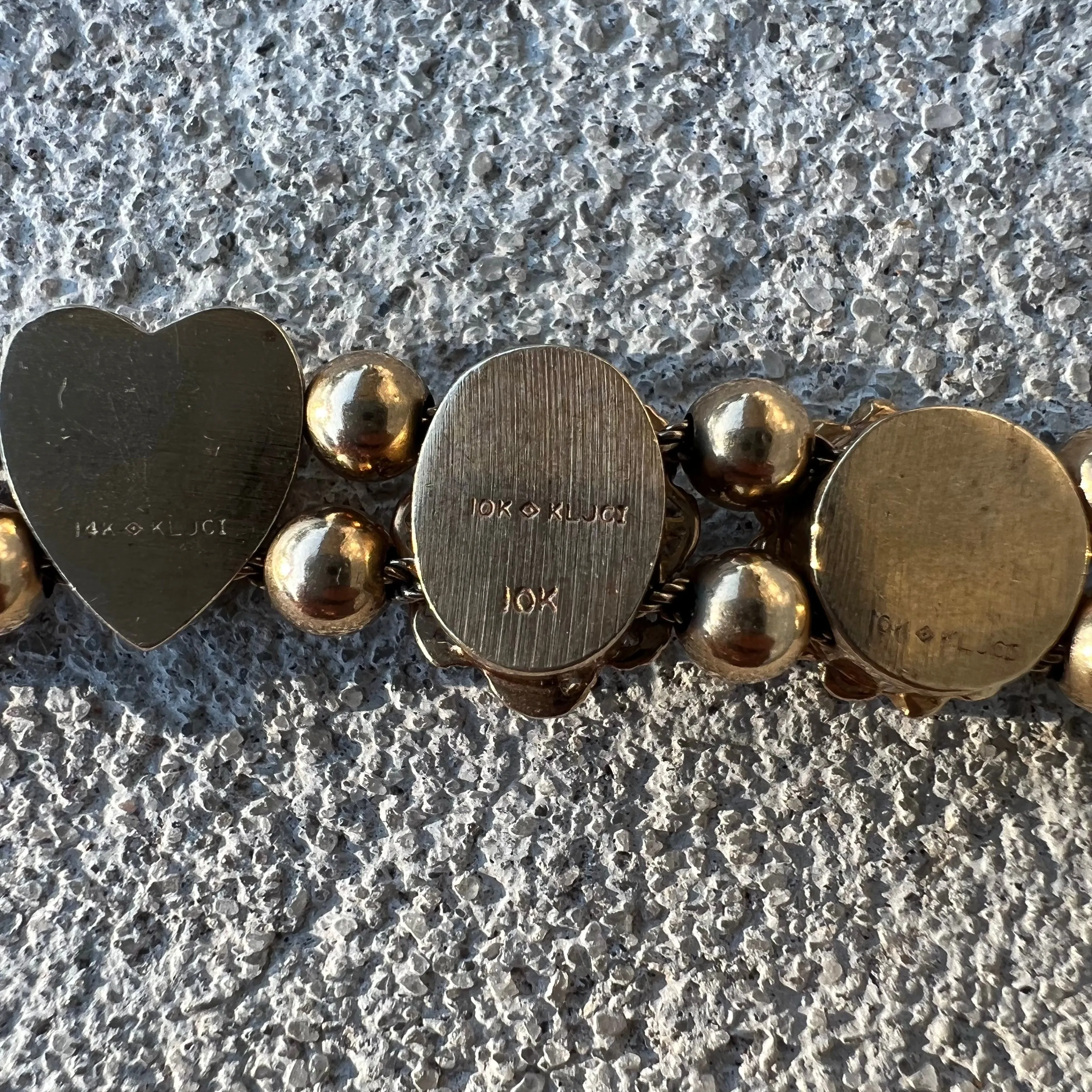Vintage 14k Precious Gemstone Slider Bracelet By Richard Klein (7.5”)