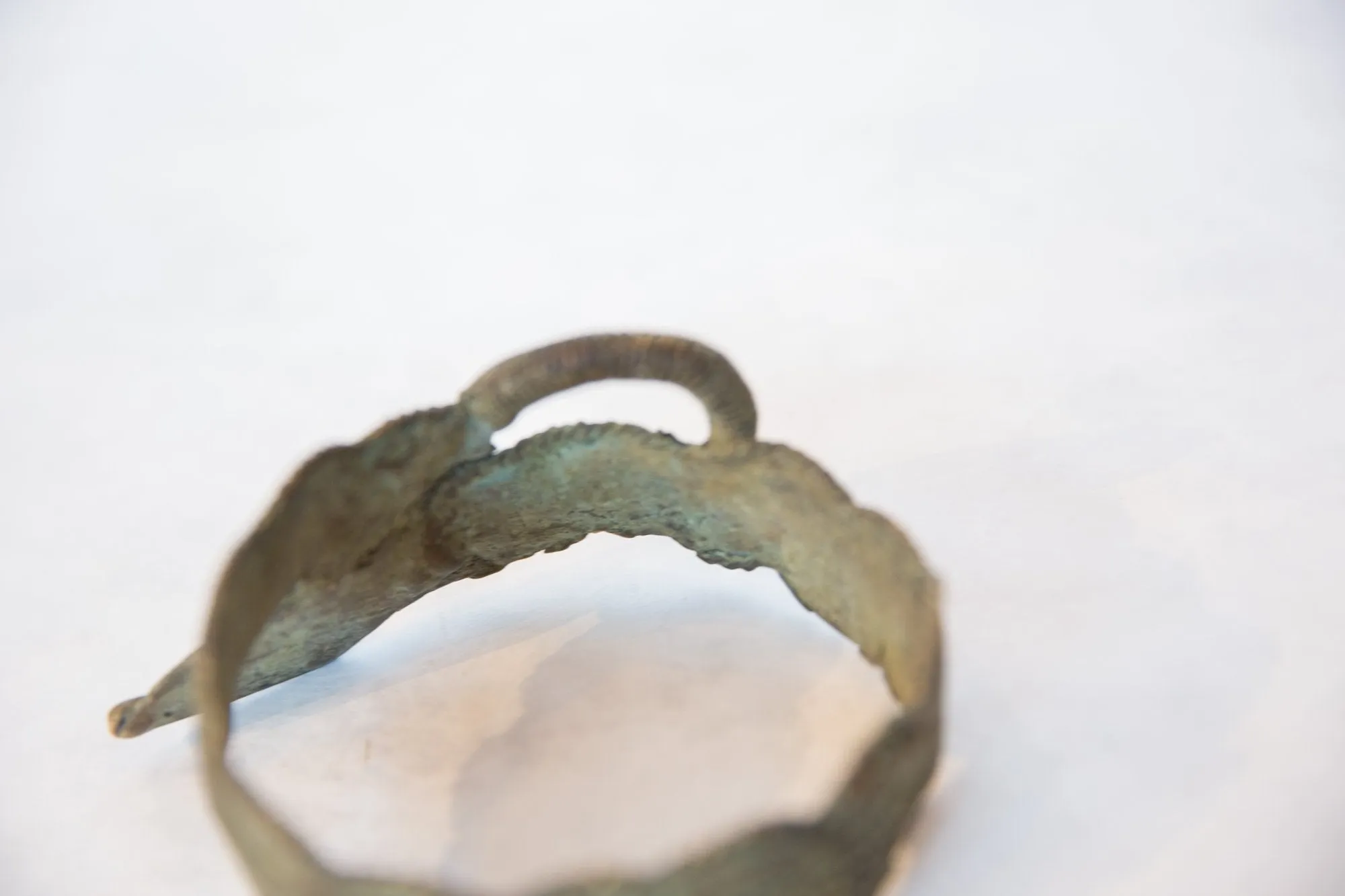 Vintage African Bronze Snake Bracelet