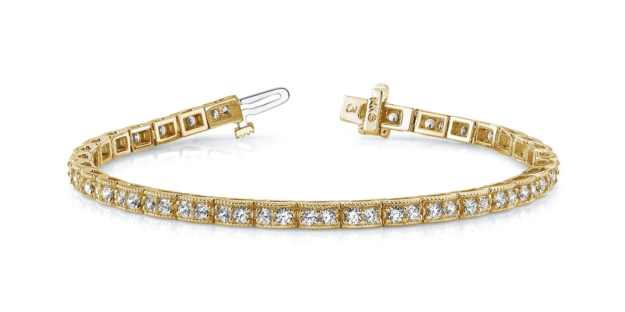 Vintage Double Diamond Box Diamond Bracelet with 1.98 ct.(finished) 1.8mm