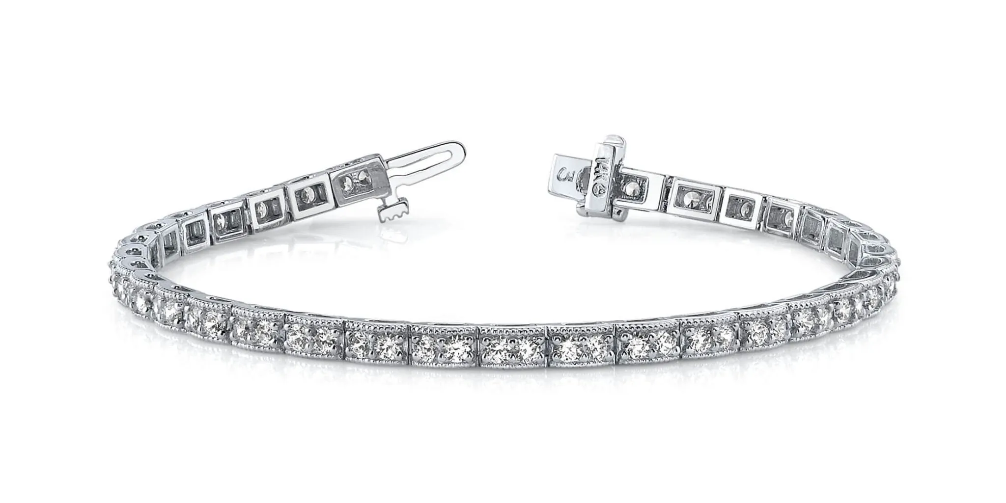 Vintage Double Diamond Box Diamond Bracelet with 1.98 ct.(finished) 1.8mm