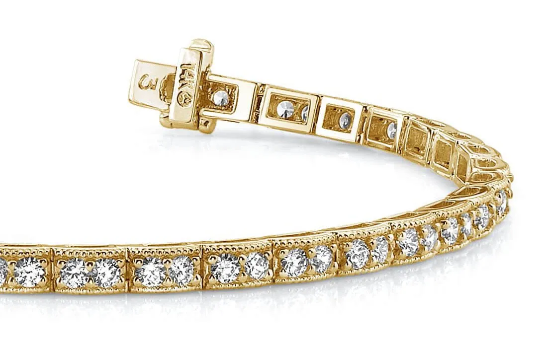 Vintage Double Diamond Box Diamond Bracelet with 1.98 ct.(finished) 1.8mm