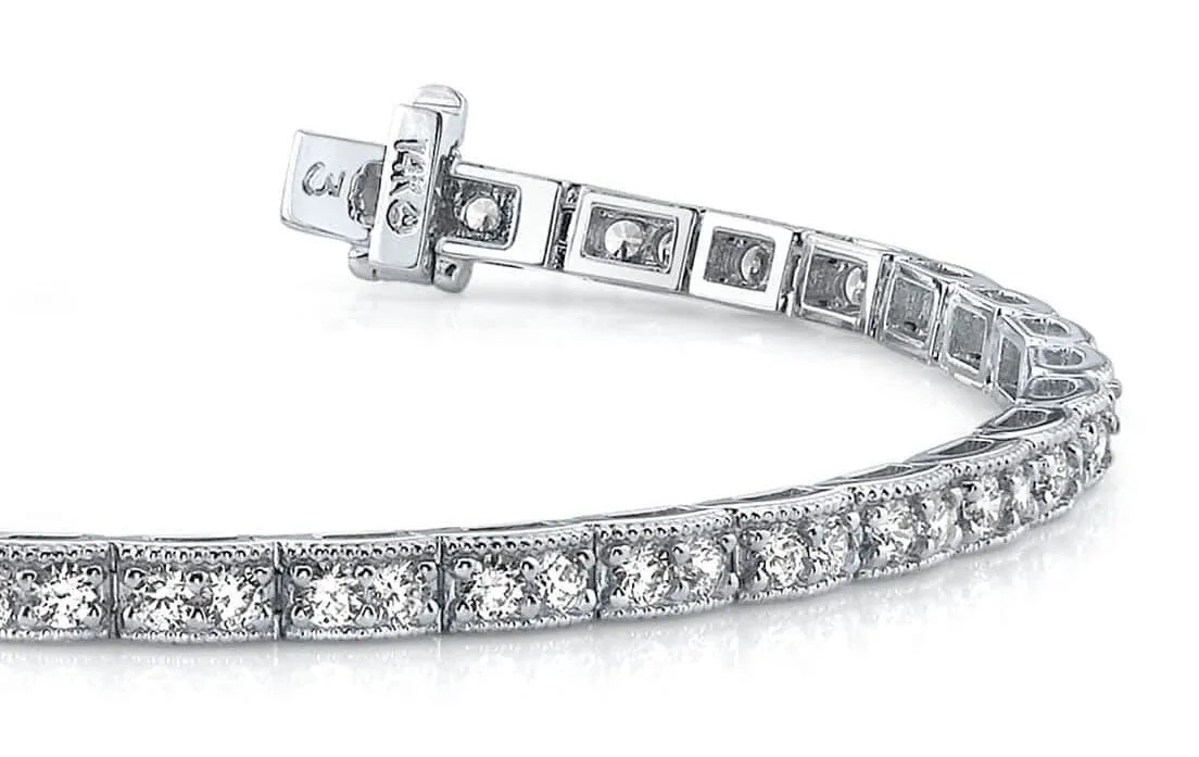 Vintage Double Diamond Box Diamond Bracelet with 1.98 ct.(finished) 1.8mm