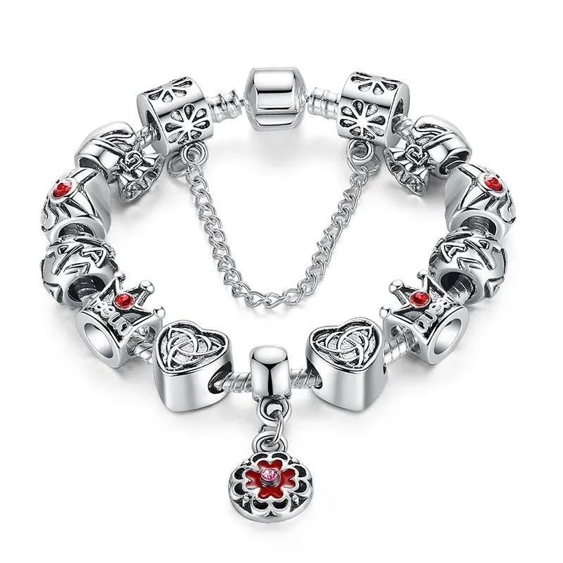 Vintage Heart Crown Bracelet