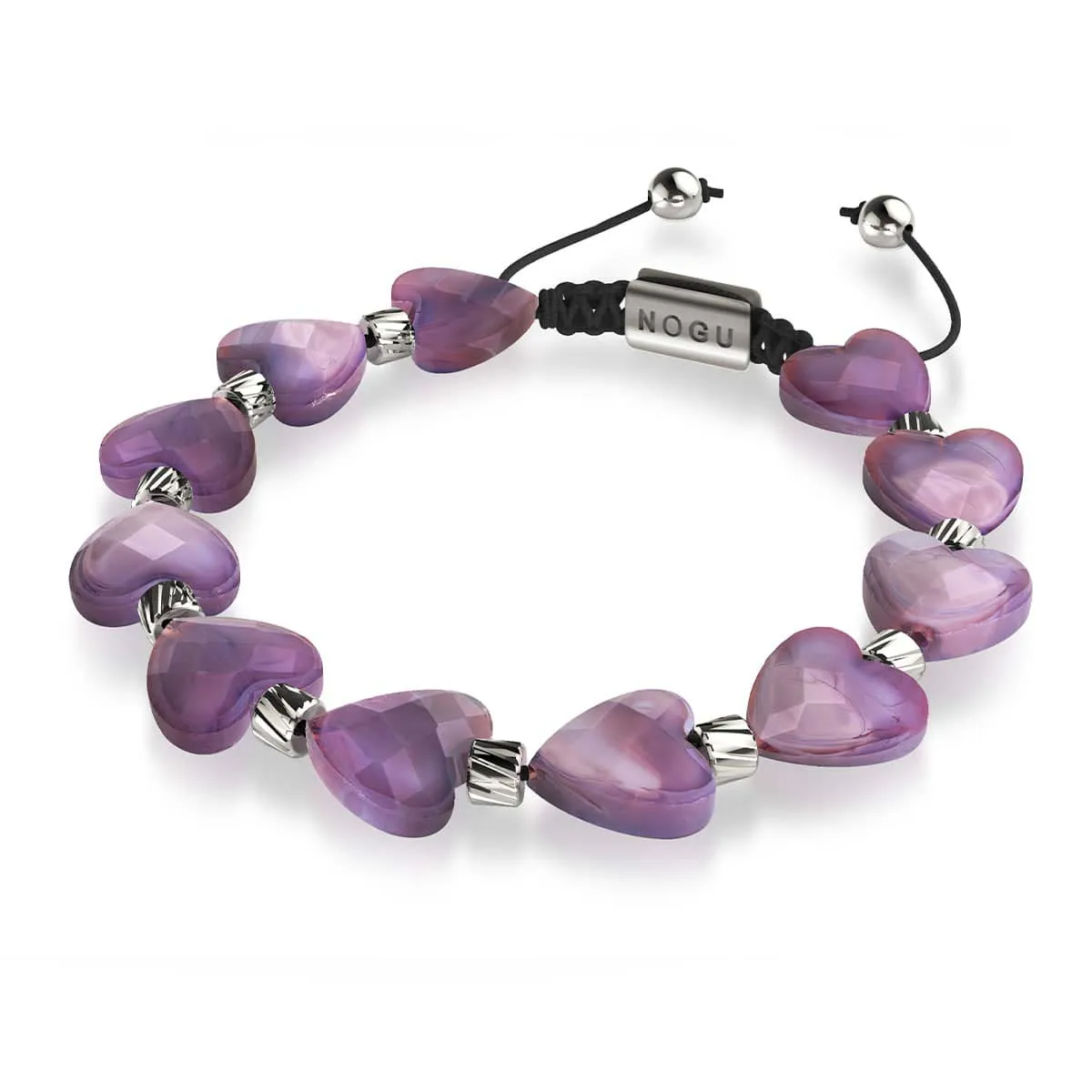Violet Heartstring | Crystal Macrame Bracelet