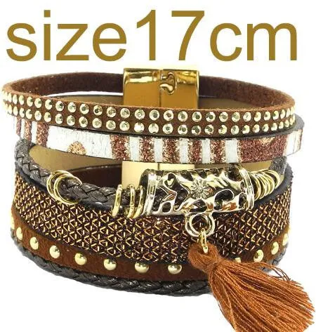 winter leather bracelet have 4 color charm bracelets Bohemian bracelets & bangles Christmas gift for women