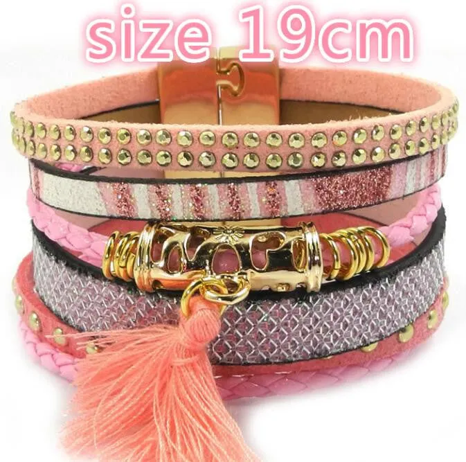 winter leather bracelet have 4 color charm bracelets Bohemian bracelets & bangles Christmas gift for women