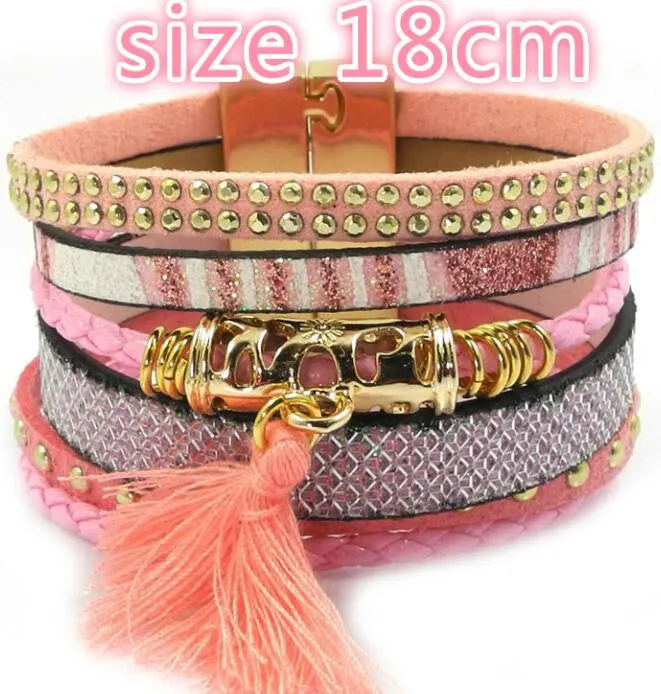 winter leather bracelet have 4 color charm bracelets Bohemian bracelets & bangles Christmas gift for women