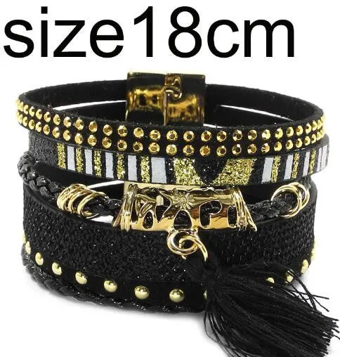 winter leather bracelet have 4 color charm bracelets Bohemian bracelets & bangles Christmas gift for women