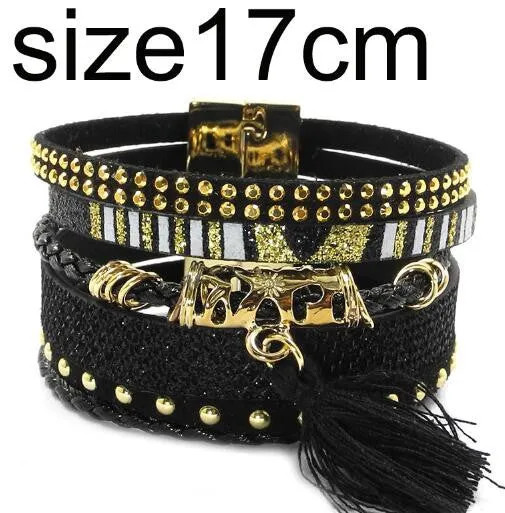 winter leather bracelet have 4 color charm bracelets Bohemian bracelets & bangles Christmas gift for women