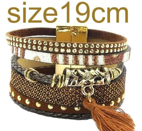 winter leather bracelet have 4 color charm bracelets Bohemian bracelets & bangles Christmas gift for women