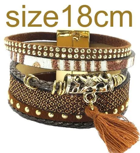 winter leather bracelet have 4 color charm bracelets Bohemian bracelets & bangles Christmas gift for women