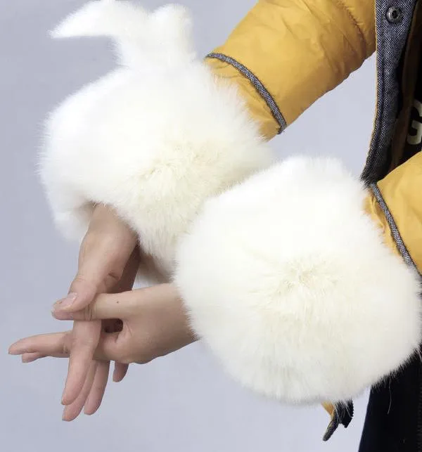 Women Furry Sleeve Cuffs Fox Short Wrist Bracelet