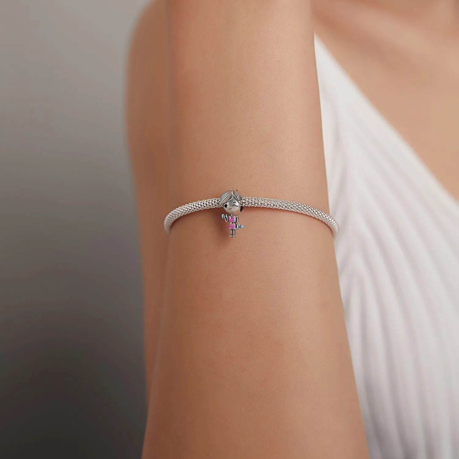 Workout Girl with Dumbbells Charm