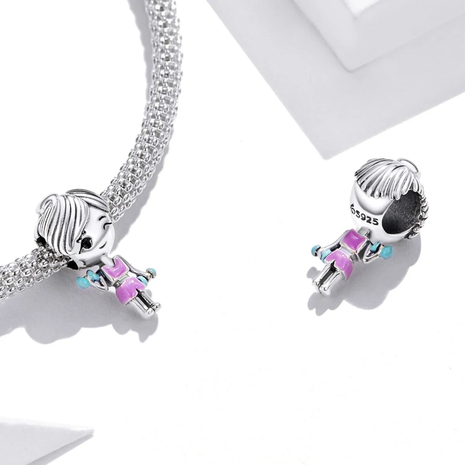 Workout Girl with Dumbbells Charm