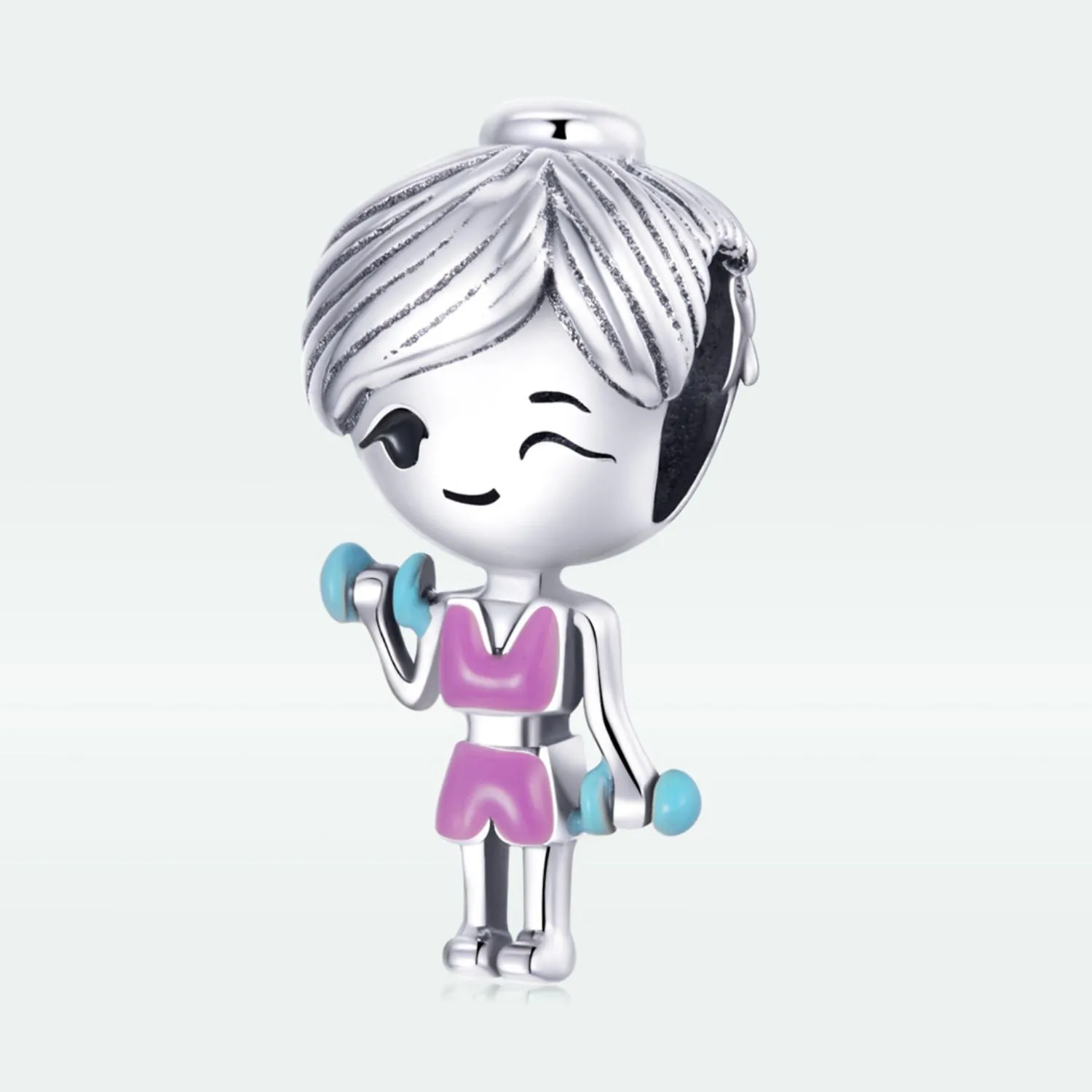 Workout Girl with Dumbbells Charm