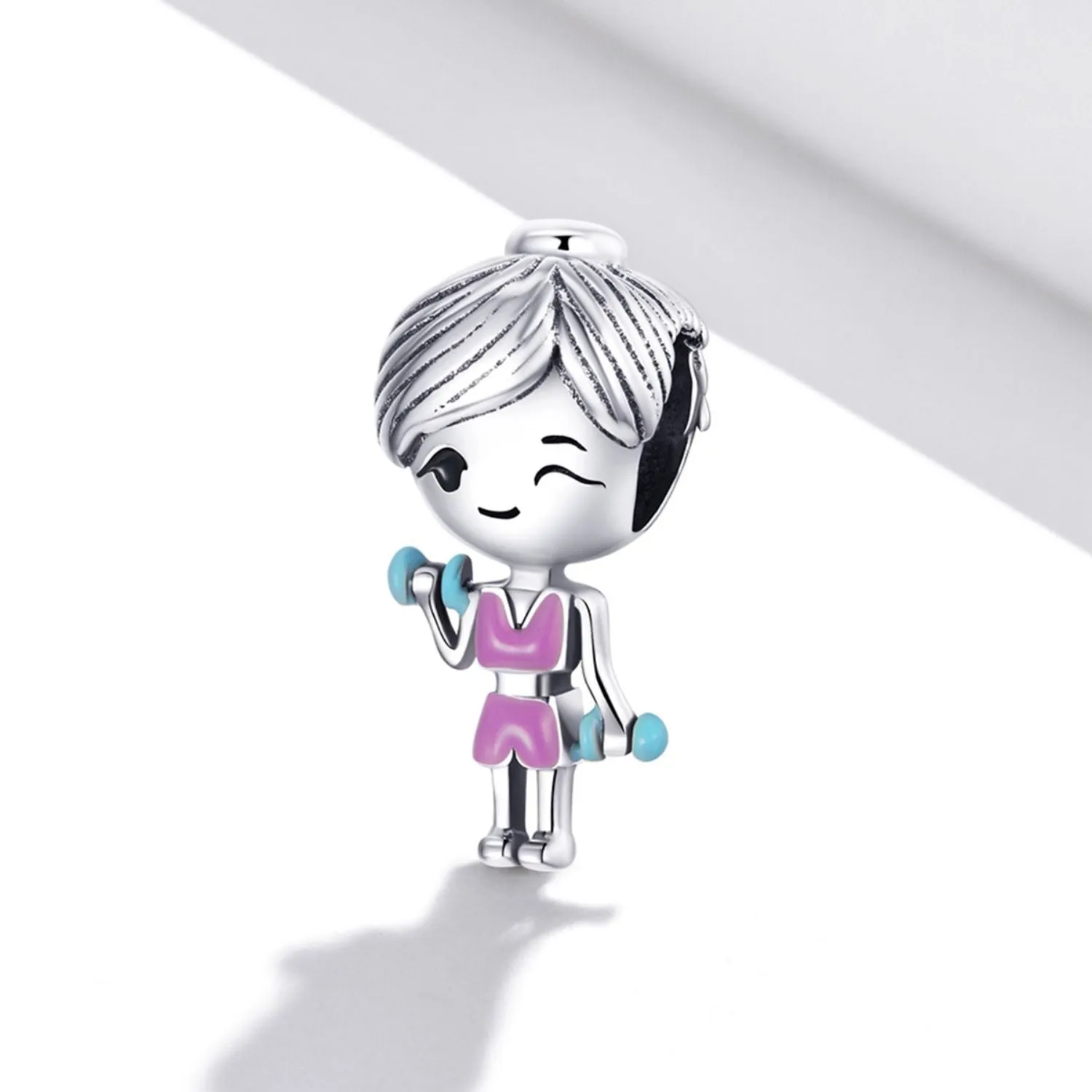Workout Girl with Dumbbells Charm