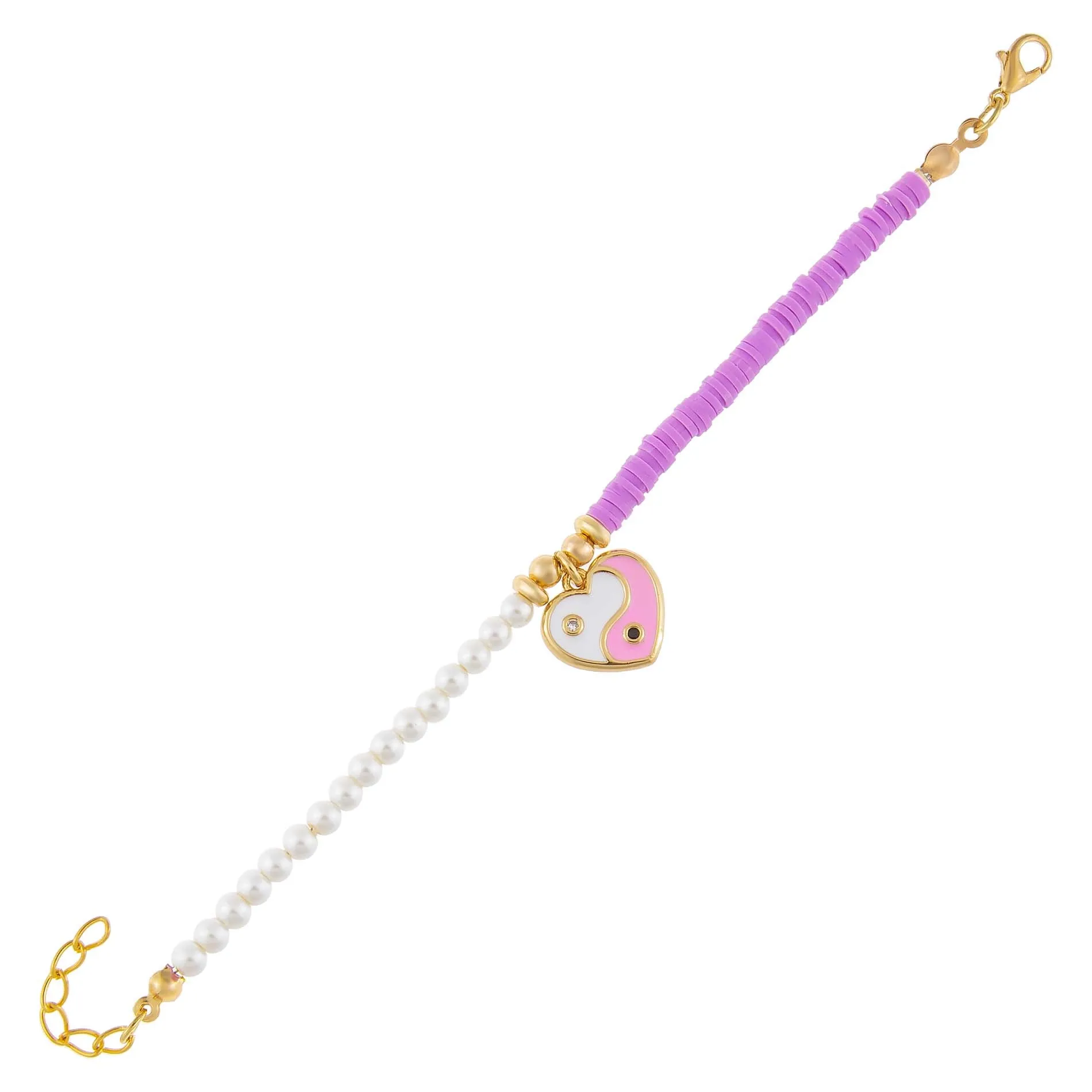 Yin & Yang Heart Beaded Bracelet